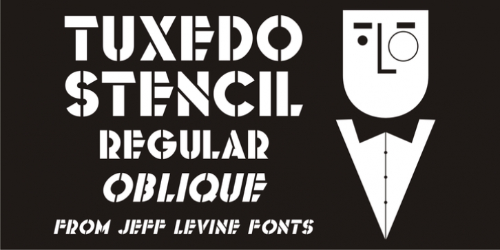 Tuxedo Stencil JNL font preview