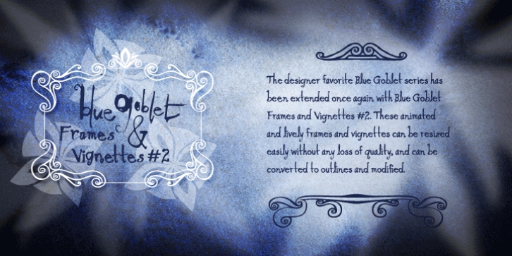 Blue Goblet Frames and Vignettes 2 font preview