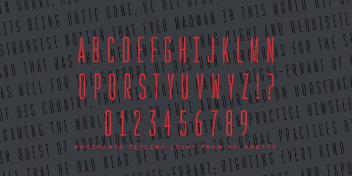 Rocinante Titling font preview