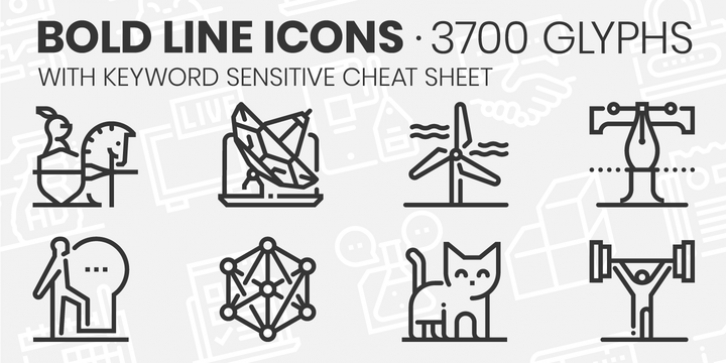 Bold Line Icons font preview