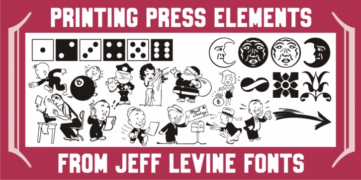 Printing Press Elements JNL font preview
