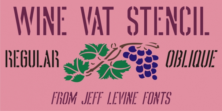 Wine Vat Stencil JNL font preview