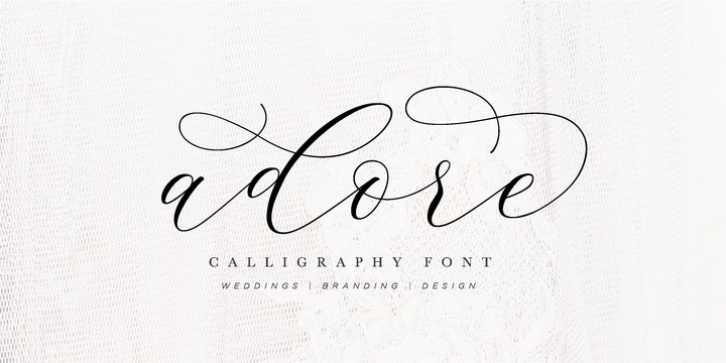 Adore Calligraphy font preview