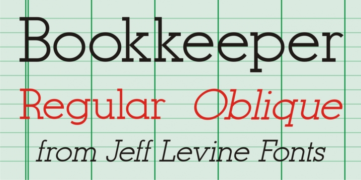 Bookkeeper JNL font preview