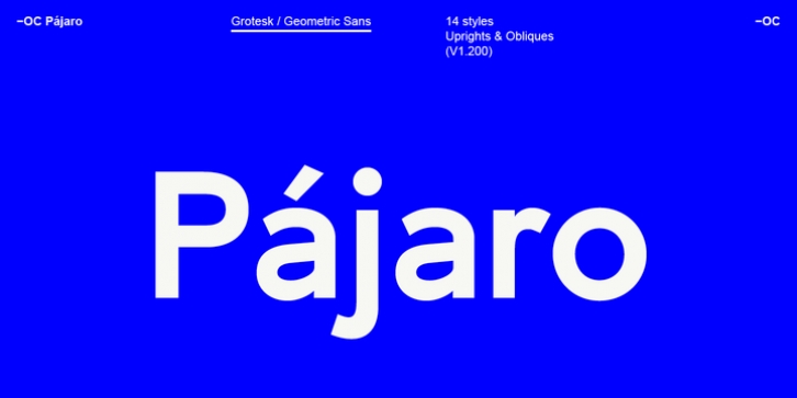 -OC Pajaro font preview