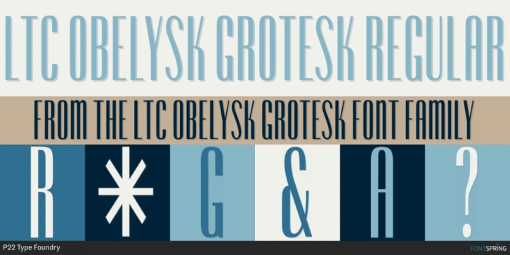 LTC Obelysk Grotesk font preview