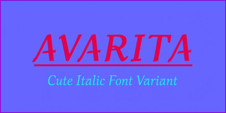 Avarita font preview
