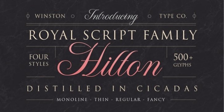 WT Hilton Script font preview