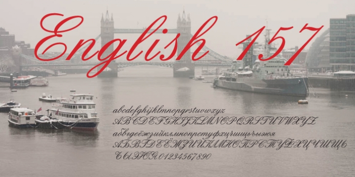 English 157 font preview
