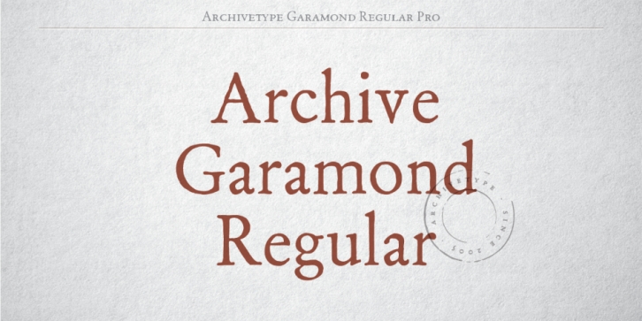 Archive Garamond Pro font preview