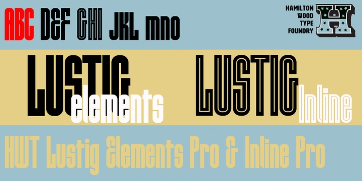HWT Lustig Elements font preview