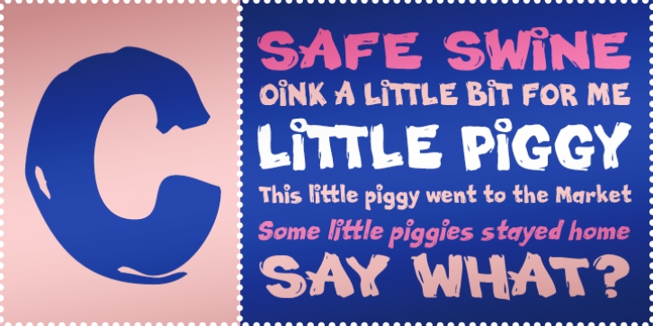 Little Piggy BTN font preview