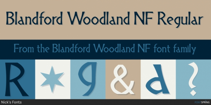 Blandford Woodland NF font preview