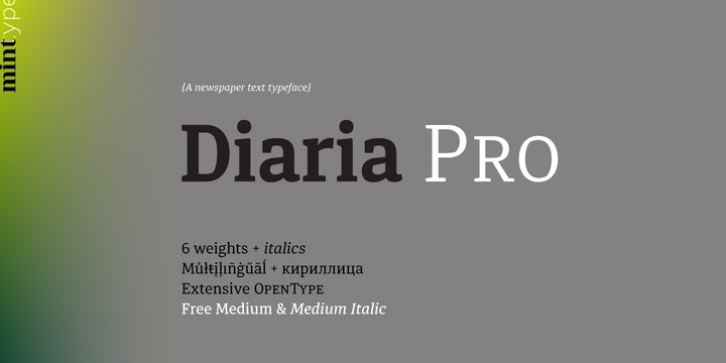 Diaria Pro font preview