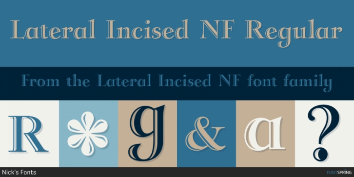 Lateral Incised NF font preview