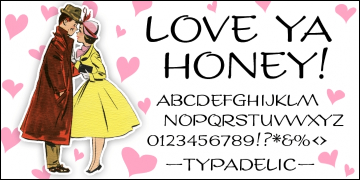 Love Ya Honey font preview