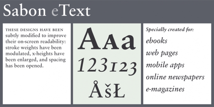 Sabon eText font preview