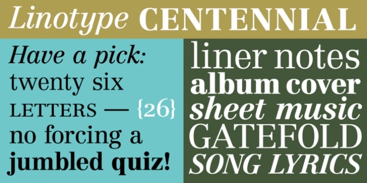 Linotype Centennial font preview