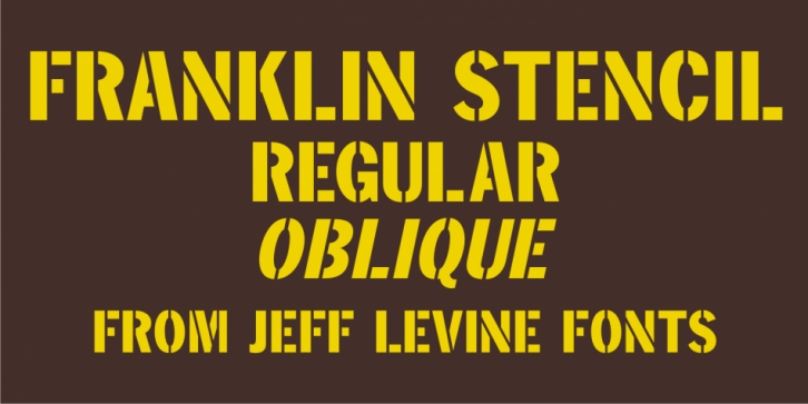 Franklin Stencil JNL font preview