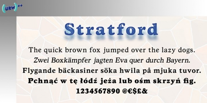 Stratford font preview