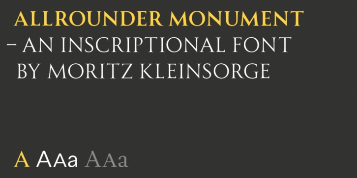 Allrounder Monument font preview