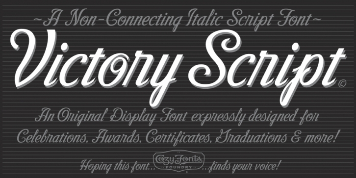 Victory Script font preview