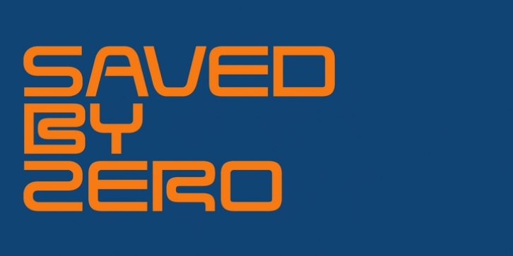Saved By Zero font preview