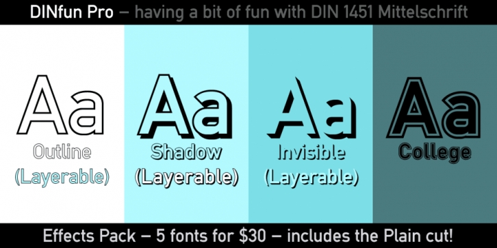 DINfun Pro Effects font preview