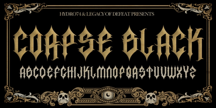 H74 Corpse Black font preview