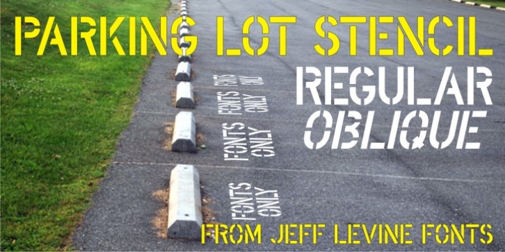 Parking Lot Stencil JNL font preview