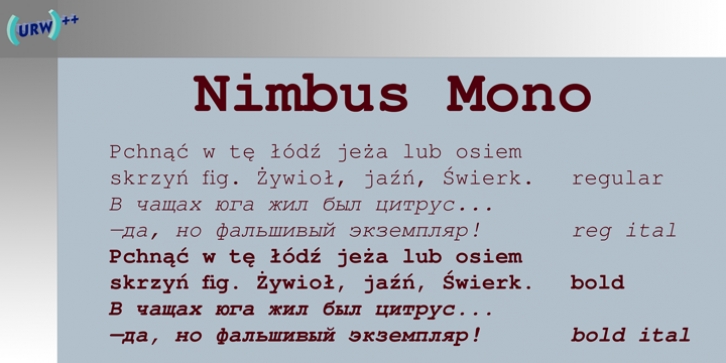Nimbus Sans Mono font preview