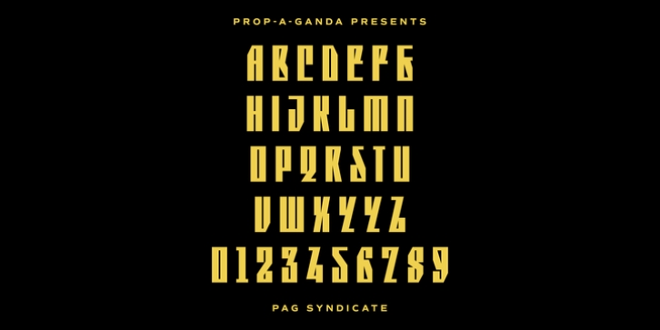 PAG Syndicate font preview