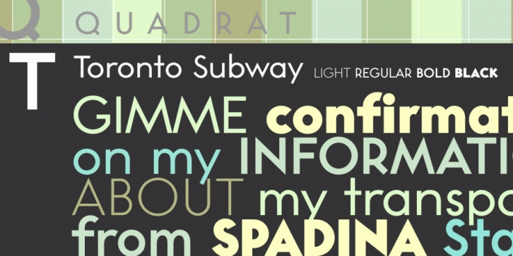 Toronto Subway font preview