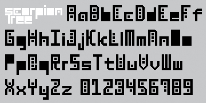 Scorpion Tree font preview