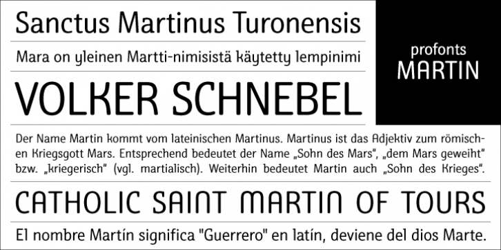 Martin font preview