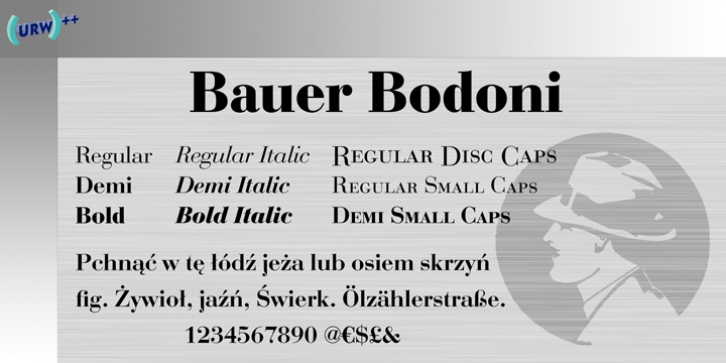 Bauer Bodoni font preview