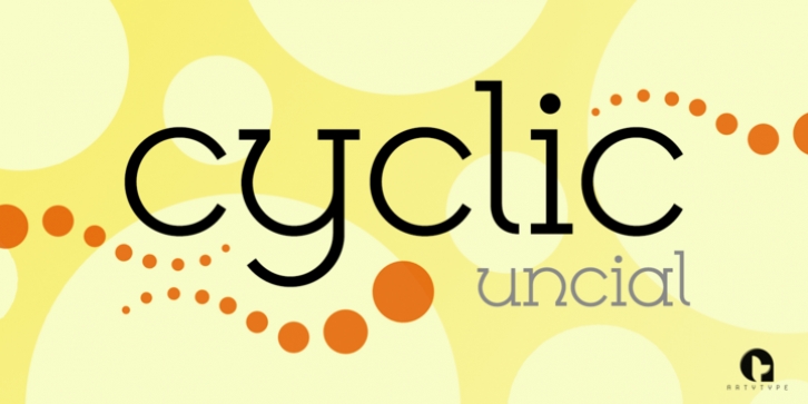 Cyclic Uncial font preview