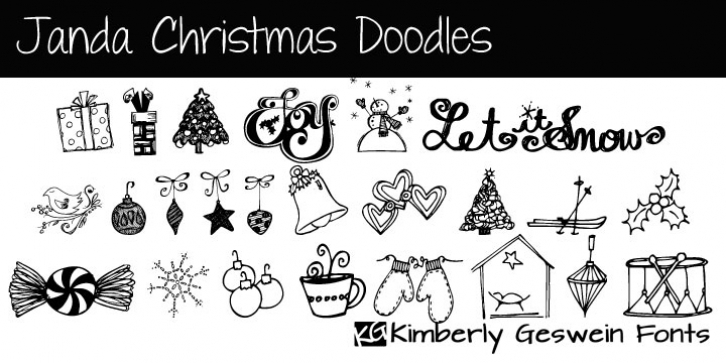 Janda Christmas Doodles font preview