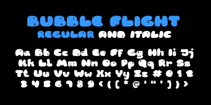 RB Bubble Flight font preview