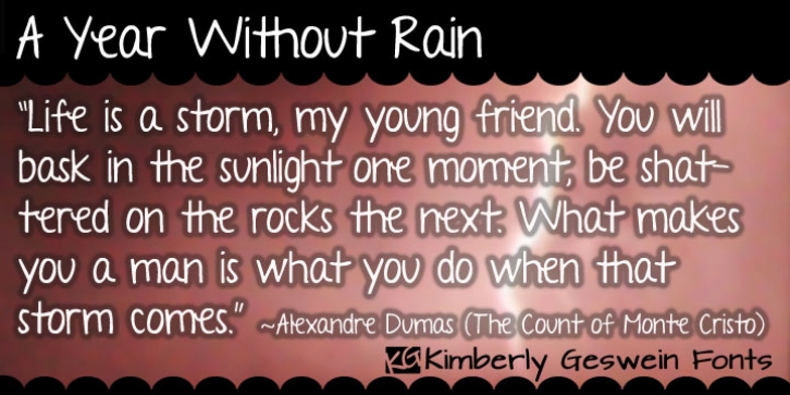A Year Without Rain font preview
