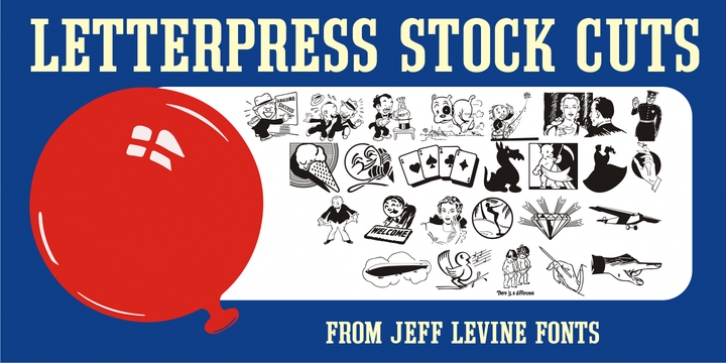 Letterpress Stock Cuts JNL font preview