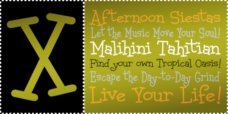 Malihini Tahitian BTN font preview