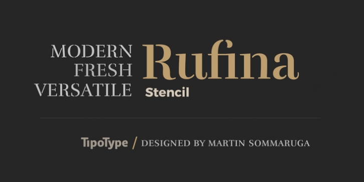 Rufina Stencil font preview
