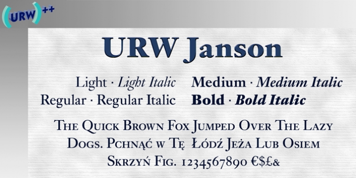 Janson font preview