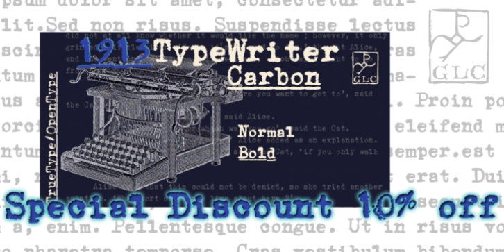 1913 Typewriter Carbon font preview