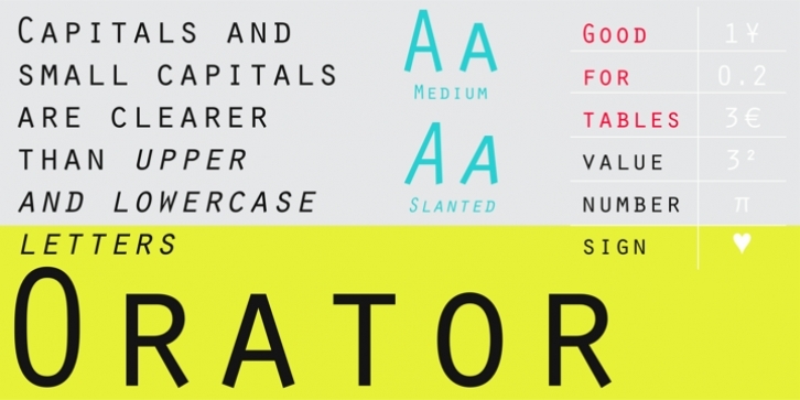 Orator font preview