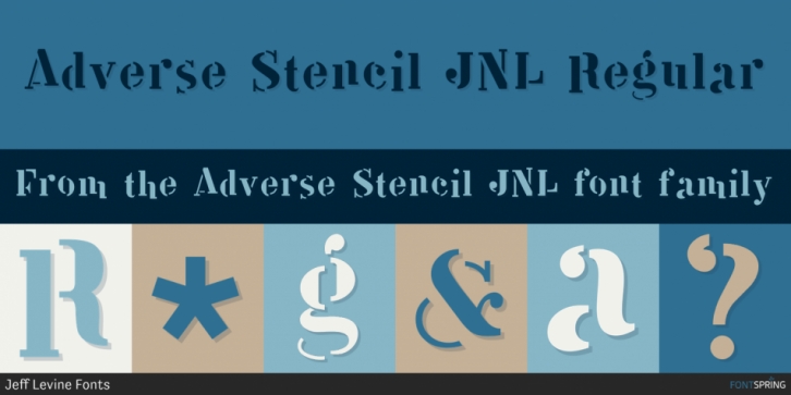 Adverse Stencil JNL font preview