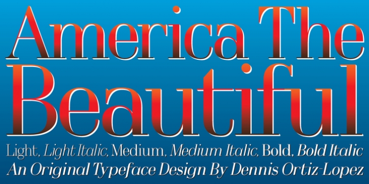OL America The Beautiful font preview