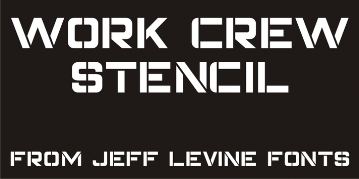 Work Crew Stencil JNL font preview