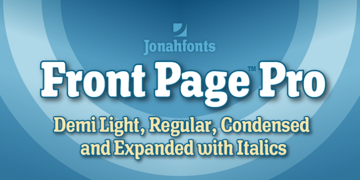 Front Page Pro font preview